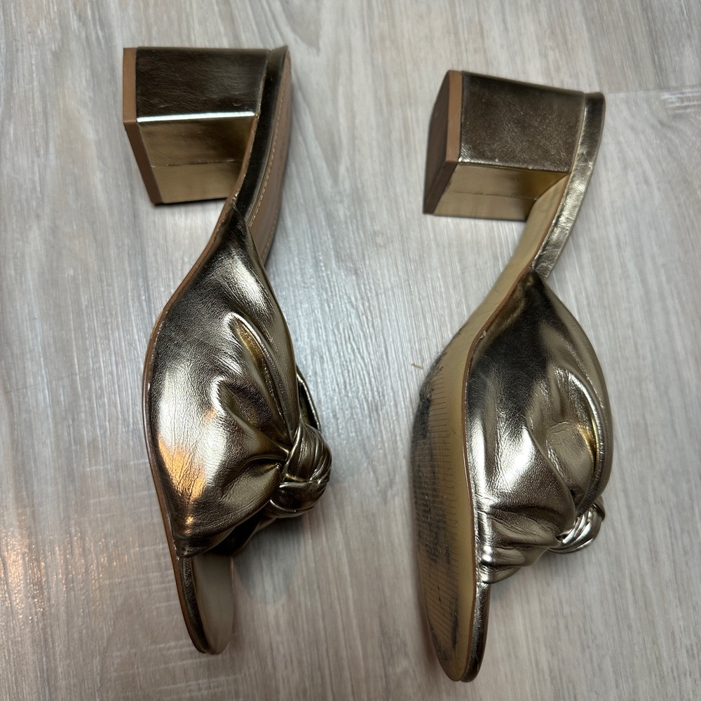 J. Crew Gold Mules with Knotted Detail - Picture 3 of 6